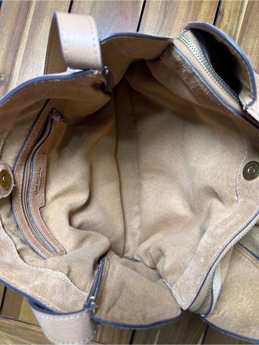 Suede Slouchy Shoulder Bag in Camel Brown - Picture 11 of 15
